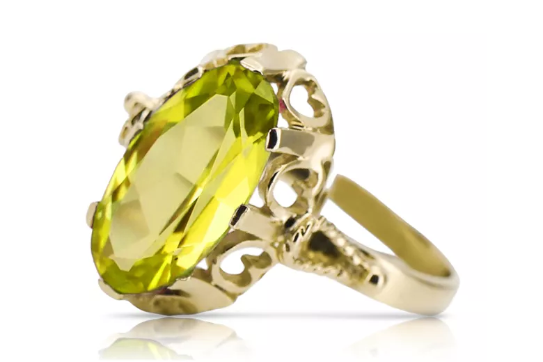 Žlutý peridot 14k žluté zlato  Vintage Jewlery vrc134y